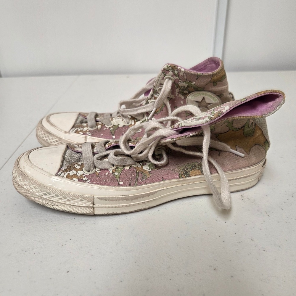 Converse Chuck 70 Hi Pink Floral Camo Sneakers A00537C Womens Size 5.5 High Top